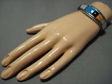 Important Ervin Tsosie Vintage Native American Jewelry Navajo Turquoise Sterling Silver Cuff Bracelet-Nativo Arts