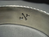 Important Ervin Tsosie Vintage Native American Jewelry Navajo Turquoise Sterling Silver Cuff Bracelet-Nativo Arts