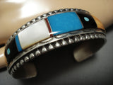 Important Ervin Tsosie Vintage Native American Jewelry Navajo Turquoise Sterling Silver Cuff Bracelet-Nativo Arts