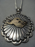 Important Famous Vintage Native American Jewelry Navajo Delbert Gordan 14k Gold Sterling Silver Necklace-Nativo Arts