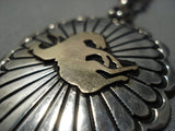 Important Famous Vintage Native American Jewelry Navajo Delbert Gordan 14k Gold Sterling Silver Necklace-Nativo Arts