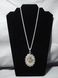 Important Famous Vintage Native American Jewelry Navajo Delbert Gordan 14k Gold Sterling Silver Necklace-Nativo Arts