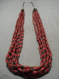 Important 'Football Coral' Yazzie Navajo Heishi Sterling Native American Jewelry Silver Necklace-Nativo Arts