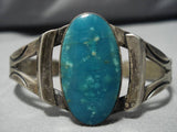 Important Fox Turquoise Vintage Native American Navajo Sterling Silver Bracelet Cuff Old-Nativo Arts