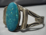 Important Fox Turquoise Vintage Native American Navajo Sterling Silver Bracelet Cuff Old-Nativo Arts