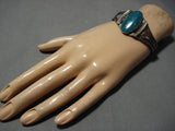 Important Fox Turquoise Vintage Native American Navajo Sterling Silver Bracelet Cuff Old-Nativo Arts