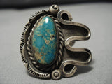 Important Fox Turquoise!! Vintage Native American Navajo Sterling Silver Ring Old-Nativo Arts