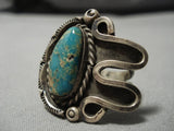Important Fox Turquoise!! Vintage Native American Navajo Sterling Silver Ring Old-Nativo Arts