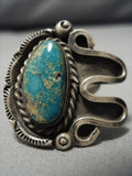Important Fox Turquoise!! Vintage Native American Navajo Sterling Silver Ring Old-Nativo Arts