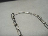 Important Frank Yellowhorse Vintage Navajo Turquoise Native American Jewelry Silver Feather Necklace-Nativo Arts