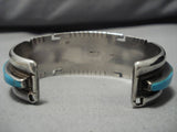 Important Fred Douglas Vintage Native American Navajo Turquoise Sterling Silver Inlay Bracelet-Nativo Arts