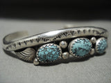 Important Gary Reeves Vintage Navajo Crow Springs Turquoise Native American Jewelry Silver Bracelet Old-Nativo Arts