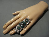 Important Heavy Huge Vintage Native American Jewelry Navajo Candelaria Turquoise Sterling Silver Ring-Nativo Arts