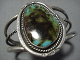 Important High Grade Royston Turquoise Vintage Native American Jewelry Navajo Sterling Silver Bracelet-Nativo Arts