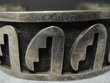 Important Hopi Guild Vintage Sterling Silver Water Waves Bracelet Old-Nativo Arts