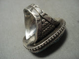 Important Huge Vintage Francisco Gomez Turquoise Cheif Native American Jewelry Silver Ring-Nativo Arts