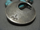 Important Huge Vintage Zuni Turquoise Frank Vacit Native American Jewelry Silver Earrings-Nativo Arts