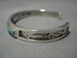 Important Inlay Expert Native American Zuni Turquoise Coral Sterling Silver Bracelet-Nativo Arts