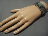 Important!! Jeanette Dale Native American Navajo #8 Turquoise Sterling Silver Bracelet-Nativo Arts