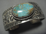Important!! Jeanette Dale Native American Navajo #8 Turquoise Sterling Silver Bracelet-Nativo Arts