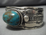 Important Jeanette Dale Native American Navajo Royston Turquoise Sterling Silver Bracelet-Nativo Arts