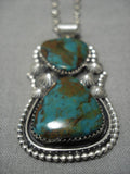 Important Jeanette Dale Native American Navajo Turquoise Sterling Silver Turquoise Necklace-Nativo Arts