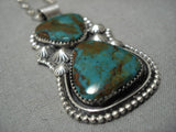 Important Jeanette Dale Native American Navajo Turquoise Sterling Silver Turquoise Necklace-Nativo Arts