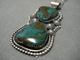 Important Jeanette Dale Native American Navajo Turquoise Sterling Silver Turquoise Necklace-Nativo Arts