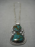 Important Jeanette Dale Native American Navajo Turquoise Sterling Silver Turquoise Necklace-Nativo Arts