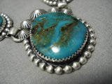 Important Jeanette Dale Sterling Silver Native American Navajo Royston Turquoise Necklace-Nativo Arts