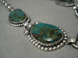 Important Jeanette Dale Sterling Silver Native American Navajo Royston Turquoise Necklace-Nativo Arts