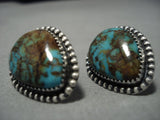 Important Jeanette Dale Sterling Silver Native American Navajo Turquoise Earrings-Nativo Arts