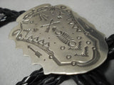 Important Jeanette Dale Sterling Silver Navajo Native American Bolo Tie-Nativo Arts