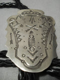 Important Jeanette Dale Sterling Silver Navajo Native American Bolo Tie-Nativo Arts
