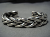 Important Jeanette Dale Sterling Silver Spiral Vintage Native American Jewelry Navajo Bracelet Cuff Old-Nativo Arts