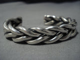 Important Jeanette Dale Sterling Silver Spiral Vintage Native American Jewelry Navajo Bracelet Cuff Old-Nativo Arts