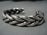 Important Jeanette Dale Sterling Silver Spiral Vintage Native American Jewelry Navajo Bracelet Cuff Old-Nativo Arts