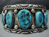 Important Jimmy Yazzie Turquoise Sterling Silver Native American Jewelry Cuff Bracelet-Nativo Arts