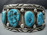 Important Jimmy Yazzie Turquoise Sterling Silver Native American Jewelry Cuff Bracelet-Nativo Arts