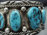 Important Jimmy Yazzie Turquoise Sterling Silver Native American Jewelry Cuff Bracelet-Nativo Arts