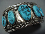 Important Jimmy Yazzie Turquoise Sterling Silver Native American Jewelry Cuff Bracelet-Nativo Arts