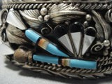 Important John Mike Vintage Native American Navajo Turquoise Sterling Silver Bracelet Old Cuff-Nativo Arts