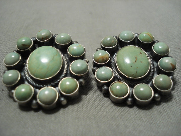 Important Kirk Smith (d.) Vintage Navajo Royston Turquoise Native American Jewelry Silver Earrings-Nativo Arts