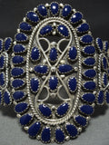 Important!! Larry Moses Begay Vintage Native American Jewelry Navajo Sterling Silver Lapis Bracelet Old-Nativo Arts