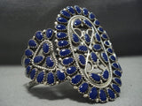 Important!! Larry Moses Begay Vintage Native American Jewelry Navajo Sterling Silver Lapis Bracelet Old-Nativo Arts