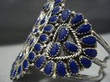 Important!! Larry Moses Begay Vintage Native American Jewelry Navajo Sterling Silver Lapis Bracelet Old-Nativo Arts