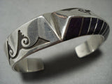 Important Lonn Parker Sugulite Vintage Navajo Native American Jewelry Silver Geometric Bracelet-Nativo Arts