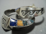 Important!! Lonn Parker Vintage Native American Jewelry Navajo Turquoise Sterling Silver Earrings Old-Nativo Arts