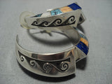 Important!! Lonn Parker Vintage Native American Jewelry Navajo Turquoise Sterling Silver Earrings Old-Nativo Arts