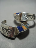 Important!! Lonn Parker Vintage Native American Jewelry Navajo Turquoise Sterling Silver Earrings Old-Nativo Arts